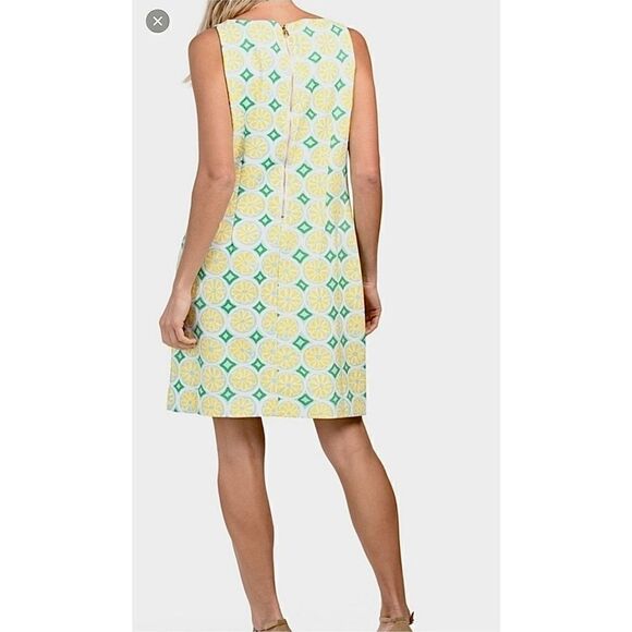 Sail to Sable Lemon Print Sleeveless Whimsical Shift Dress sz Medium Retails $21 - Picture 4 of 11